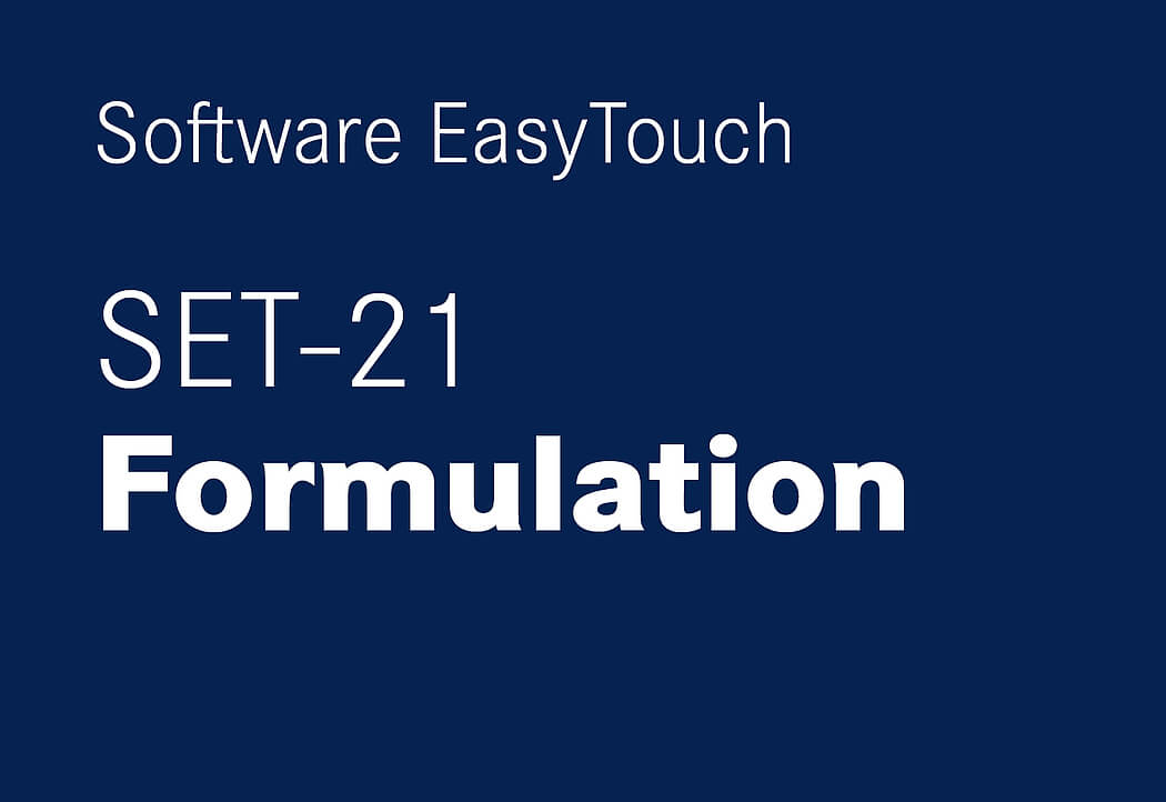 The EasyTouch Software SET-21 Formulation by KERN