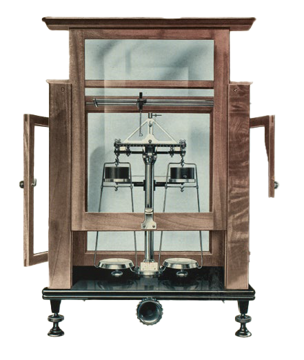 Analysenwaage im Glasschrank von GOTTL. KERN & SOHN, 1933 Analysenwaage im Glasschrank aus dem Katalog von GOTTL. KERN & SOHN aus dem Jahr 1933