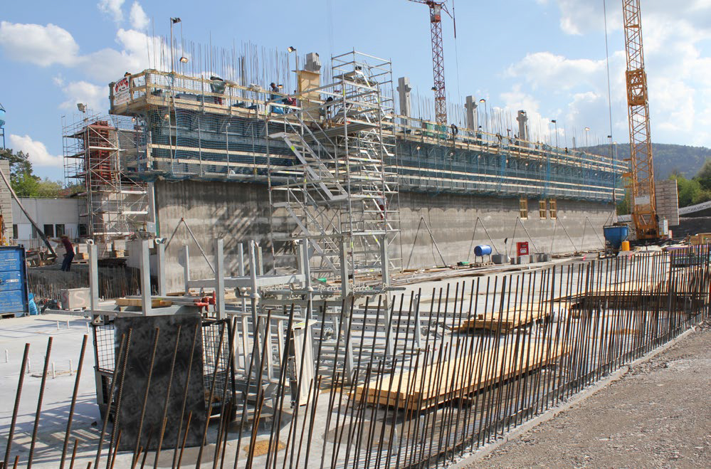 Standorterweiterung KERN Balingen-Frommern, 2014–2015 Baustelle zur Erweiterung des KERN-Standorts im Gewerbegebiet Ziegelei in Balingen-Frommern 2014–2015